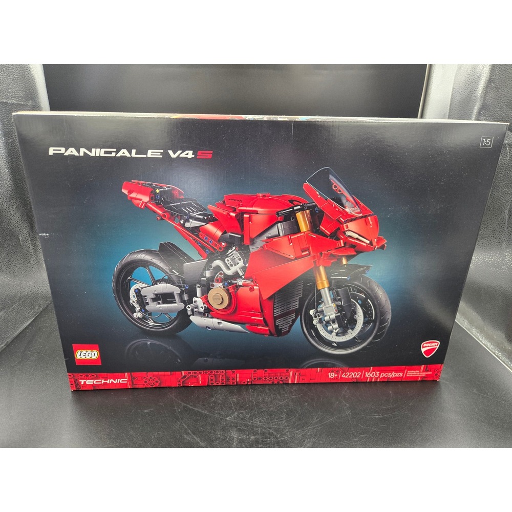 LEGO Technic Ducati Panigale V4 S 42202 Motorcycle Model Building Kit Red